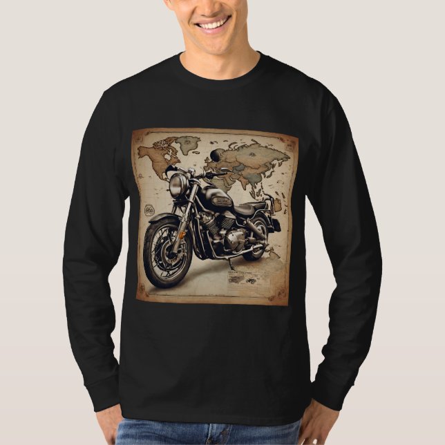 Motorcycle and Road Trip Map Original Member T-Shirt (Front)