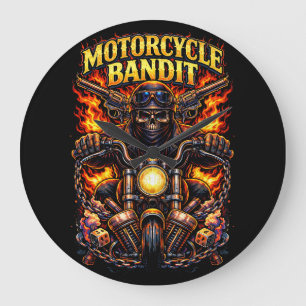 Motorcycle Bandit Large Clock