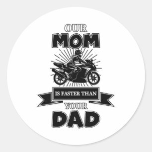 Motorcycle Bike Biker Funny Vintage Gift Idea Classic Round Sticker