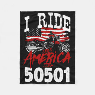 Motorcycle Biker Anti Trump 50501 Pro-democracy Re Fleece Blanket