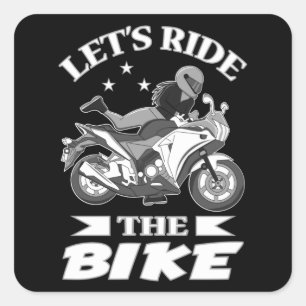 Motorcycle Biker Bike Women Vintage Gift Idea Square Sticker