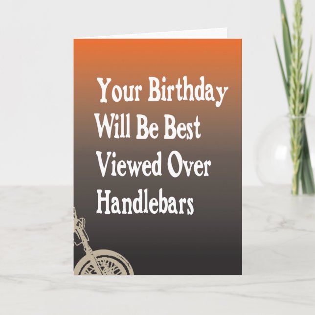 Motorcycle Biker Birthday Card (Front)