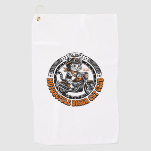 Motorcycle Biker Cat Pet Lover Shirt Art - Motorcy Golf Towel