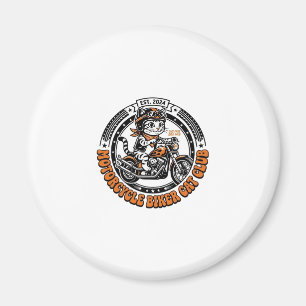 Motorcycle Biker Cat Pet Lover Shirt Art - Motorcy Magnet