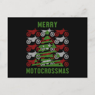 Motorcycle Biker Merry Motocrossmas Xmas Bike Gift Postcard