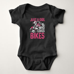 Motorcycle Biker Motorbike Rider Just A Girl Who Baby Bodysuit