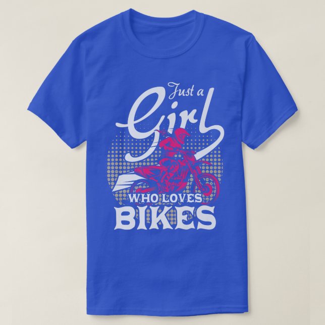 Motorcycle Biker Motorbike Rider Just A Girl Who L T-Shirt (Design Front)