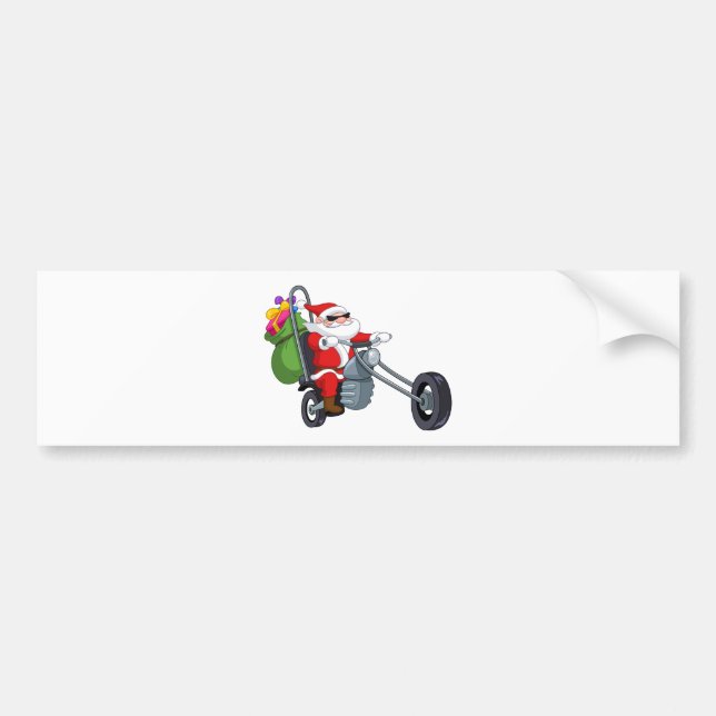 motorcycle biker santa claus bumper sticker (Front)