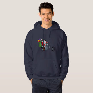 motorcycle biker santa claus mens hoody sweatshirt