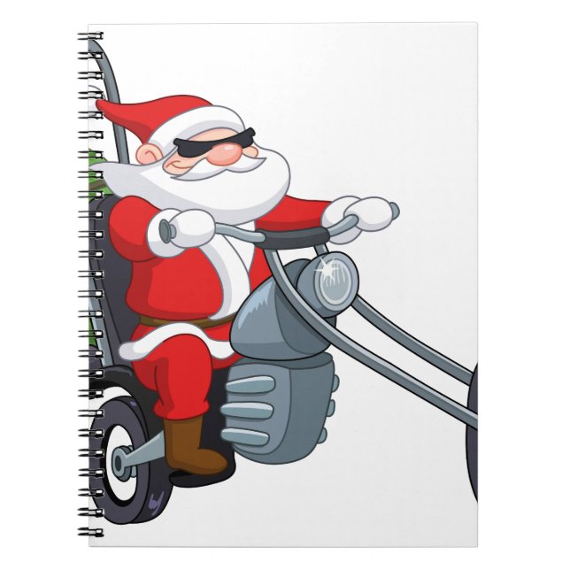 motorcycle biker santa claus notebook (Front)
