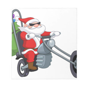 motorcycle biker santa claus notepad