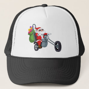 motorcycle biker santa claus trucker hat