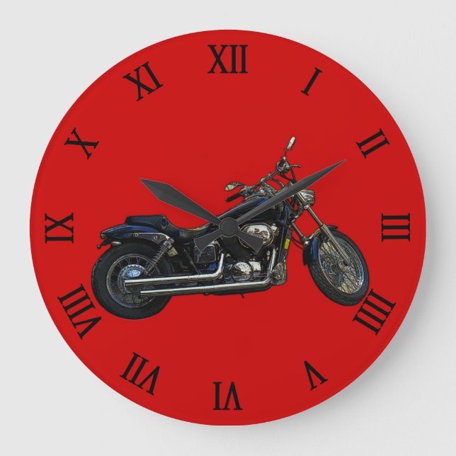 Motorcycle biker Transport Design Large Clock (Front)