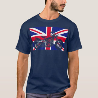 Motorcycle Biker UK United Kingdom Union Flag  T-Shirt
