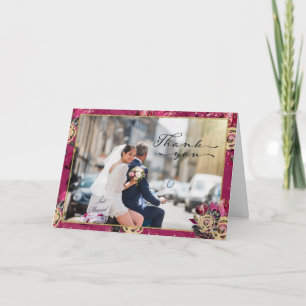 Motorcycle Biker Wedding Thank You Card
