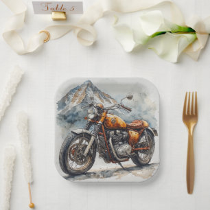 MOTORCYCLE Birthday or Shower Paper Plate