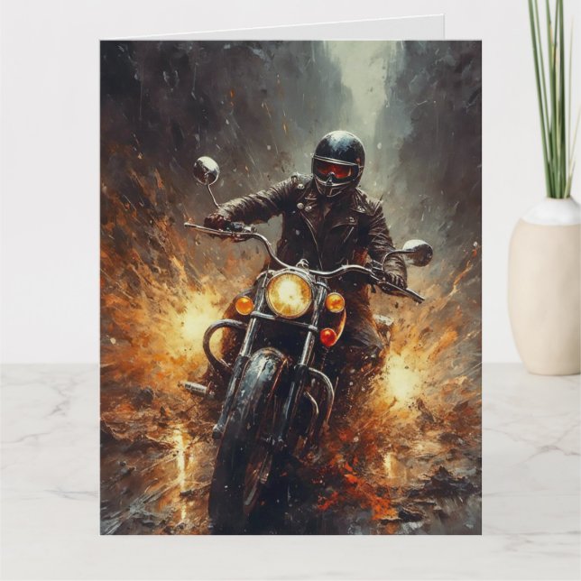 MOTORCYCLE BIRTHDAY OVERSIZED GREETING CARD (Front)