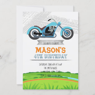 Motorcycle Birthday party invitation