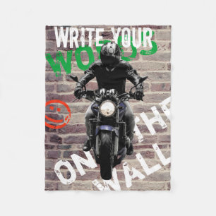 Motorcycle Blanket Brick Wall fCustom Graffitti