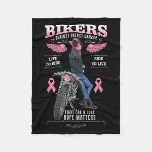 Motorcycle Breast Cancer Warriors And Survivors Su Fleece Blanket