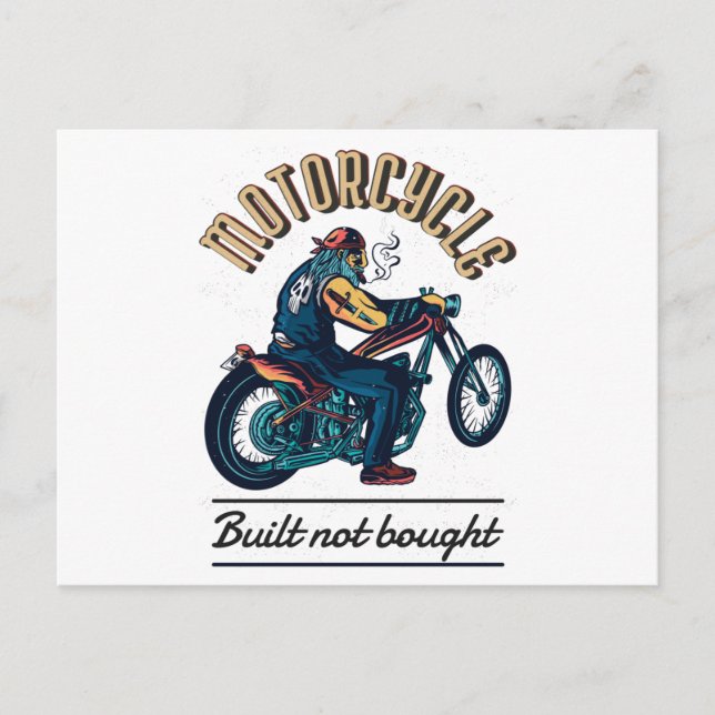 Motorcycle Built not bought Postcard (Front)