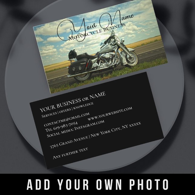 Motorcycle businesses shops biker Business Card (Creator Uploaded)