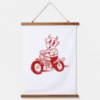 Motorcycle Cartoon Art Wall Hanging