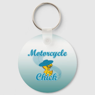 Motorcycle Chick #3 Key Ring