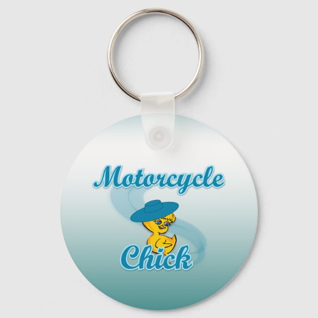 Motorcycle Chick #3 Key Ring (Front)