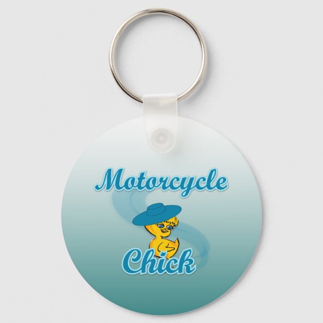 Motorcycle Chick #3 Key Ring (Front)