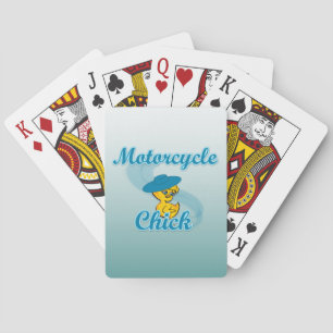 Motorcycle Chick #3 Playing Cards