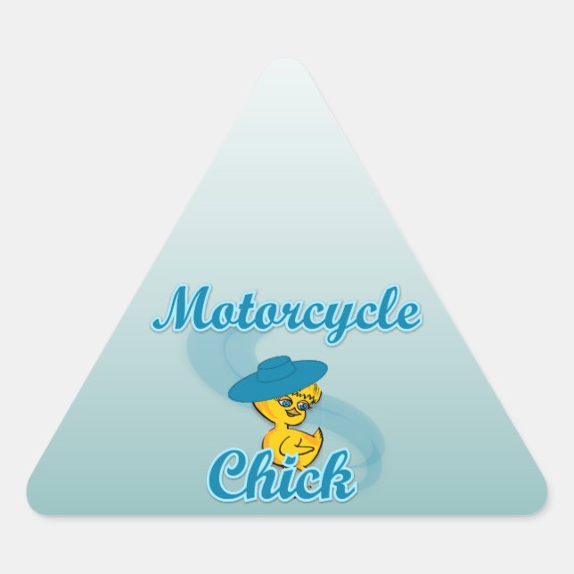 Motorcycle Chick #3 Triangle Sticker (Front)
