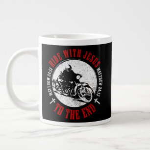 Motorcycle Christian Faith: Follow Jesus Biker Large Coffee Mug