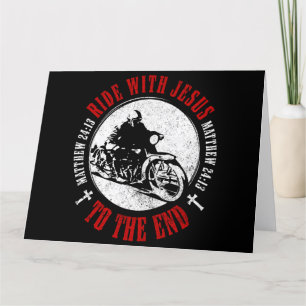 Motorcycle Christian Faith: Follow Jesus Biker Thank You Card