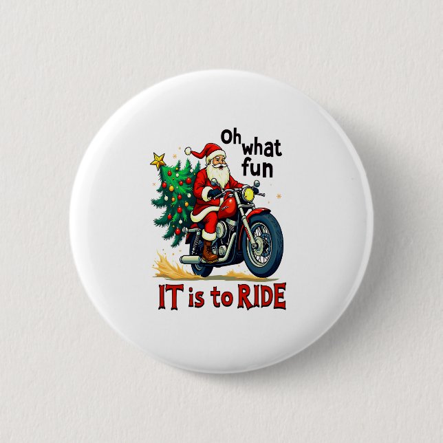 Motorcycle Christmas Ride 6 Cm Round Badge (Front)