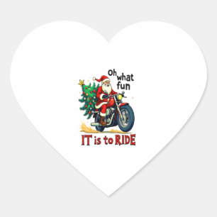 Motorcycle Christmas Ride Heart Sticker