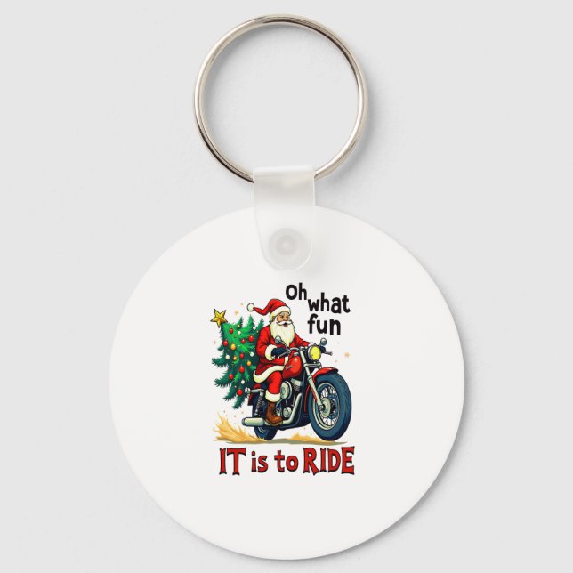 Motorcycle Christmas Ride Key Ring (Front)