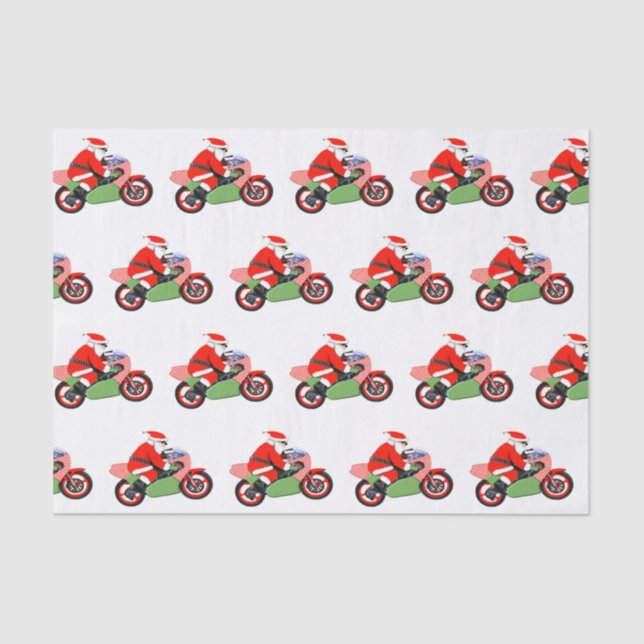 Motorcycle Christmas Tissue Paper (Front)