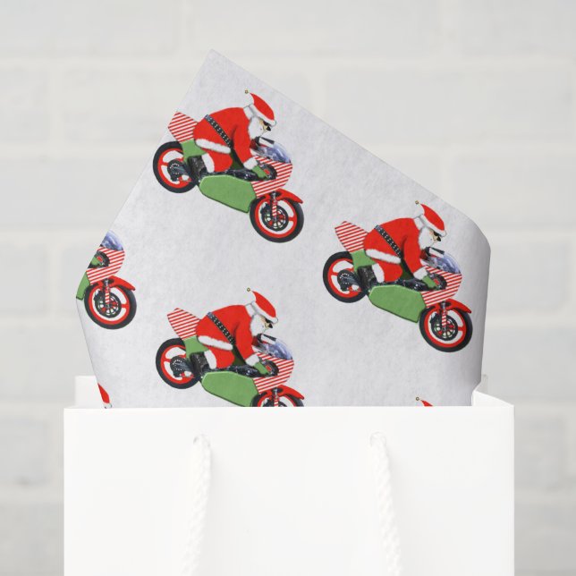 Motorcycle Christmas Tissue Paper (Gift Bag)