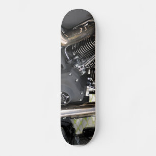 Motorcycle chrome Engine detail Skateboard