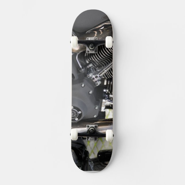 Motorcycle chrome Engine detail Skateboard (Front)