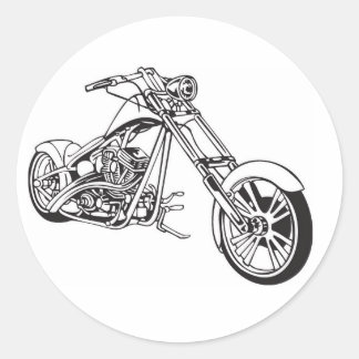 motorcycle classic round sticker