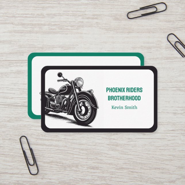 Motorcycle Club Business Card (Front/Back In Situ)