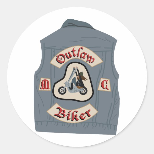 Motorcycle Club Vacation Classic Round Sticker (Front)
