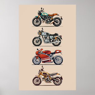Motorcycle collection vintage Poster