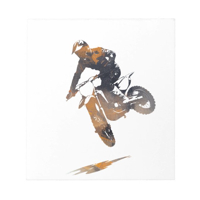 Motorcycle Competition  Sport Challenge Silhouette Notepad (Front)