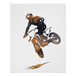 Motorcycle Competition  Sport Challenge Silhouette Poster