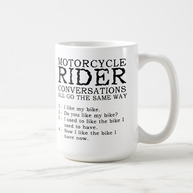 Motorcycle Conversations Funny Mug (Right)