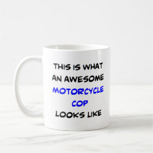 motorcycle cop, awesome coffee mug
