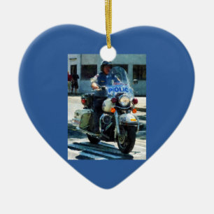 Motorcycle Cop Ceramic Ornament
